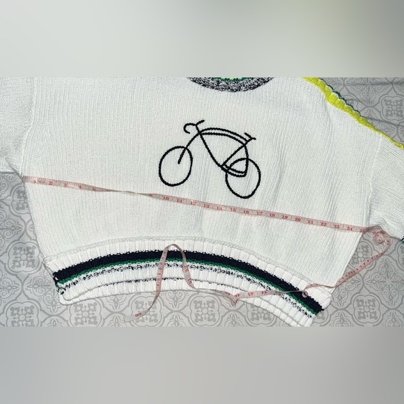 Anthropologie Daily Practice Le Tour Crop Crew-Neck Sweater Sz M Bike Cycling - Picture 6 of 10